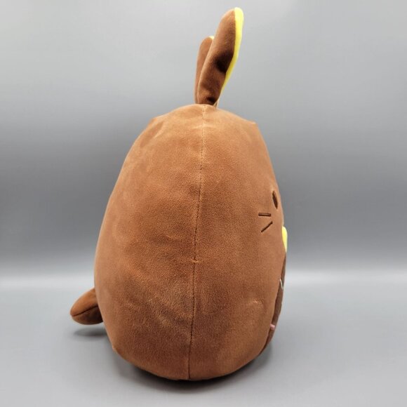 Squishmallows Dinora Chocolate Easter Bunny Rabbit Spring Plush Yellow Ears 8" - Picture 3 of 9